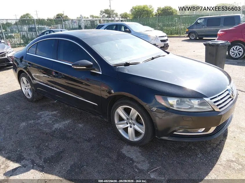 2014 Volkswagen Cc 2.0T Sport VIN: WVWBP7ANXEE536603 Lot: 45226436