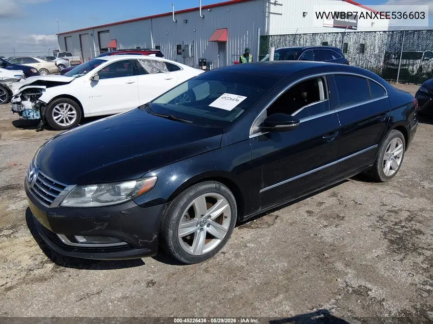2014 Volkswagen Cc 2.0T Sport VIN: WVWBP7ANXEE536603 Lot: 45226436