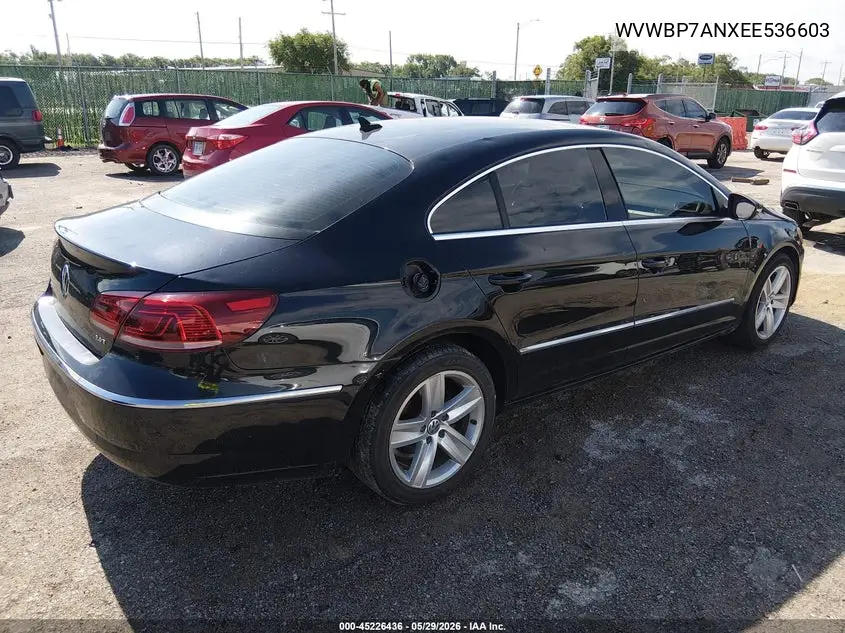 2014 Volkswagen Cc 2.0T Sport VIN: WVWBP7ANXEE536603 Lot: 45226436