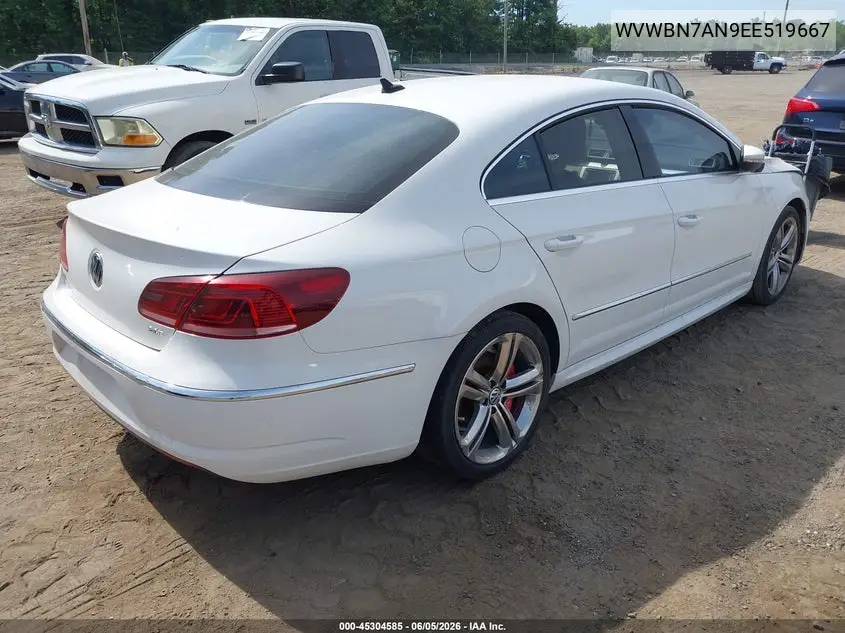 2014 Volkswagen Cc 2.0T R-Line VIN: WVWBN7AN9EE519667 Lot: 45304585