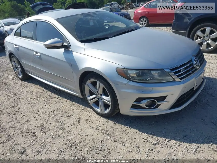 2014 Volkswagen Cc 2.0T R-Line VIN: WVWBP7AN2EE533355 Lot: 45367919