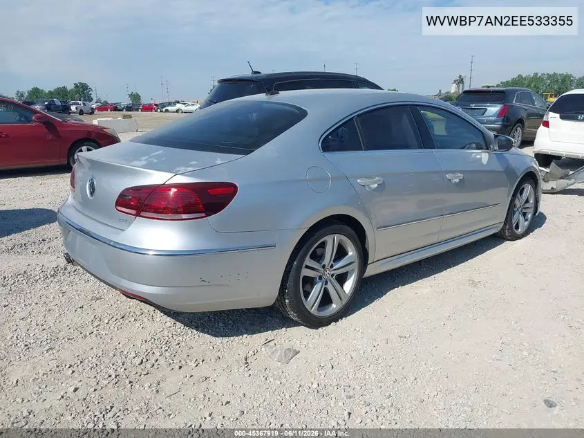 2014 Volkswagen Cc 2.0T R-Line VIN: WVWBP7AN2EE533355 Lot: 45367919