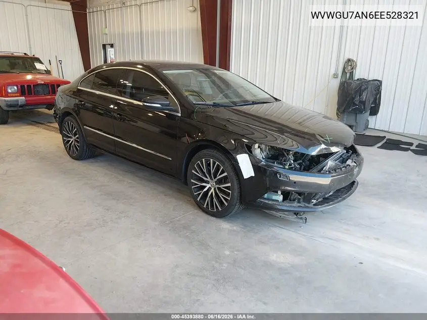 2014 Volkswagen Cc 3.6L Vr6 Executive VIN: WVWGU7AN6EE528321 Lot: 45393880