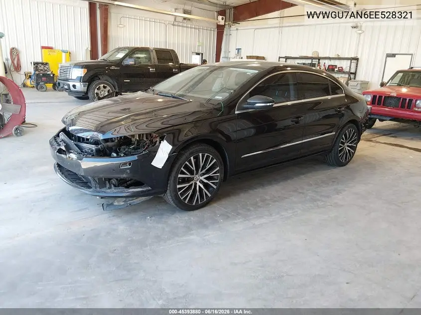 2014 Volkswagen Cc 3.6L Vr6 Executive VIN: WVWGU7AN6EE528321 Lot: 45393880