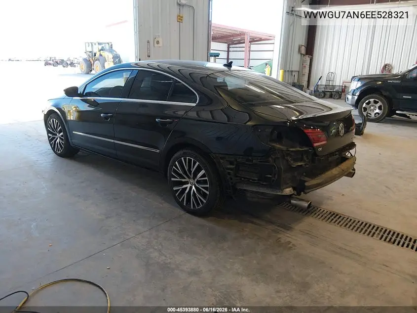 2014 Volkswagen Cc 3.6L Vr6 Executive VIN: WVWGU7AN6EE528321 Lot: 45393880