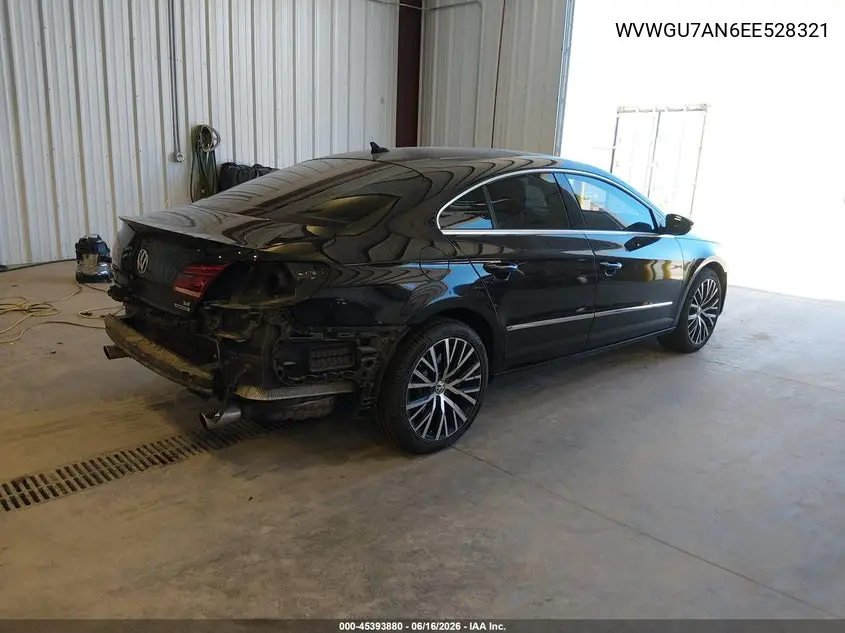 2014 Volkswagen Cc 3.6L Vr6 Executive VIN: WVWGU7AN6EE528321 Lot: 45393880