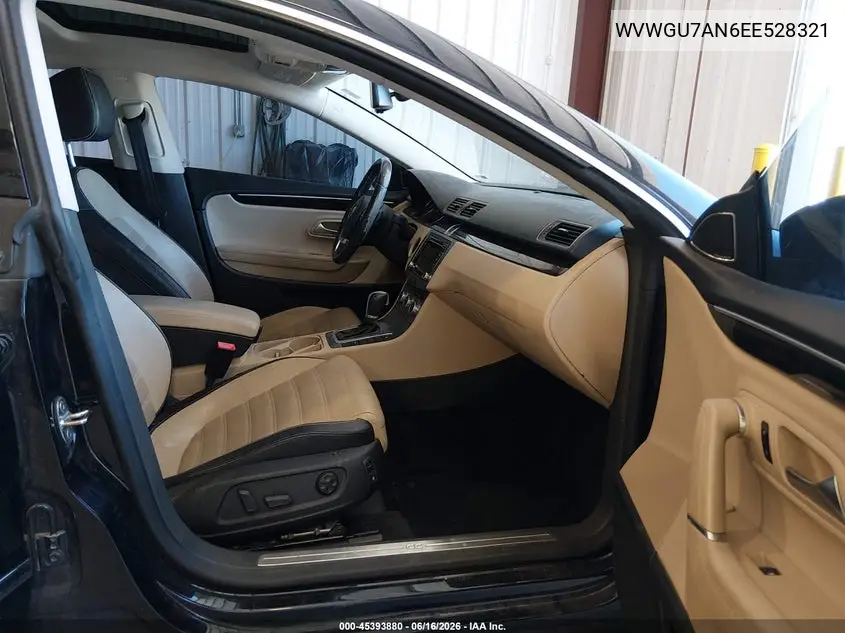 2014 Volkswagen Cc 3.6L Vr6 Executive VIN: WVWGU7AN6EE528321 Lot: 45393880