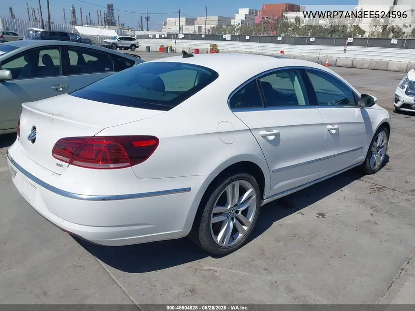 2014 Volkswagen Cc 2.0T Executive VIN: WVWRP7AN3EE524596 Lot: 45504828