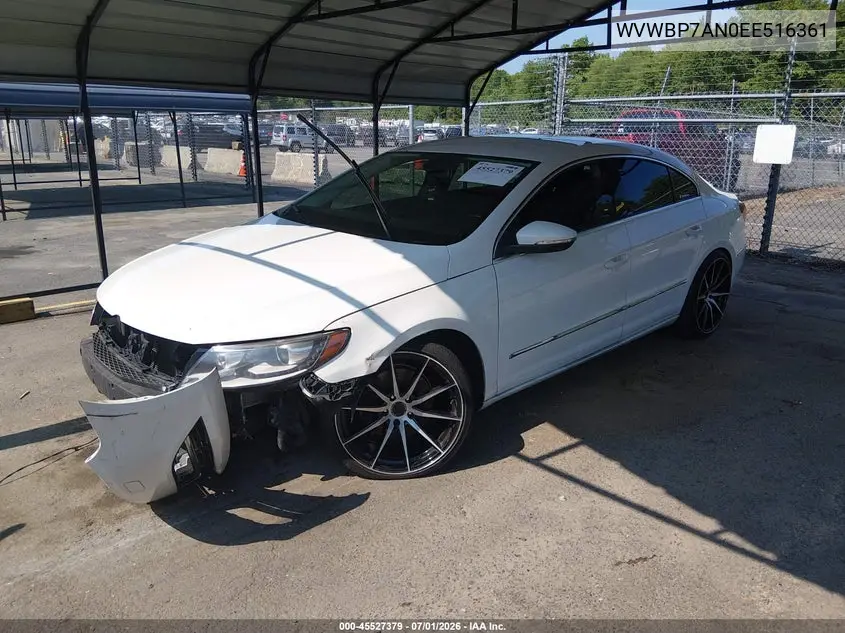 2014 Volkswagen Cc 2.0T R-Line/2.0T Sport VIN: WVWBP7AN0EE516361 Lot: 45527379