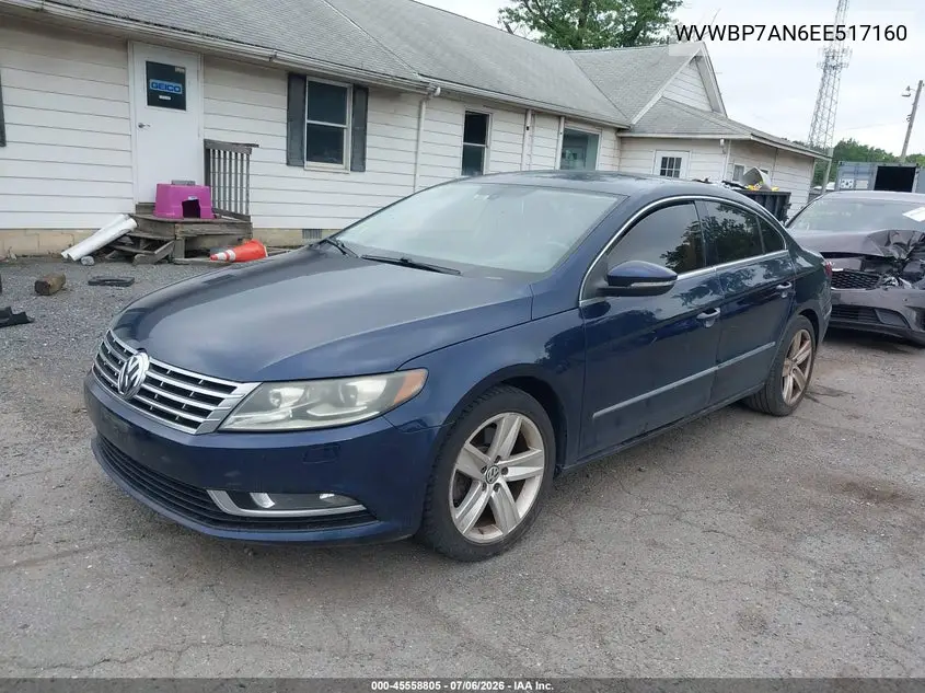 2014 Volkswagen Cc 2.0T Sport VIN: WVWBP7AN6EE517160 Lot: 45558805