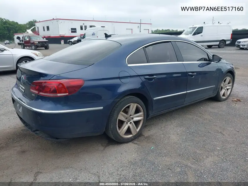2014 Volkswagen Cc 2.0T Sport VIN: WVWBP7AN6EE517160 Lot: 45558805