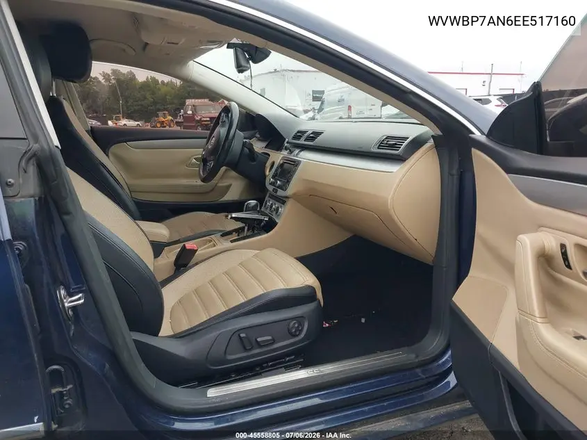 2014 Volkswagen Cc 2.0T Sport VIN: WVWBP7AN6EE517160 Lot: 45558805