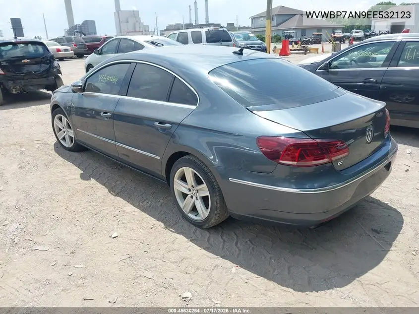 2014 Volkswagen Cc 2.0T Sport VIN: WVWBP7AN9EE532123 Lot: 45630264