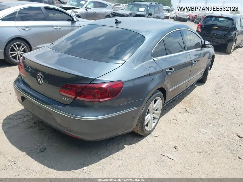 2014 Volkswagen Cc 2.0T Sport VIN: WVWBP7AN9EE532123 Lot: 45630264
