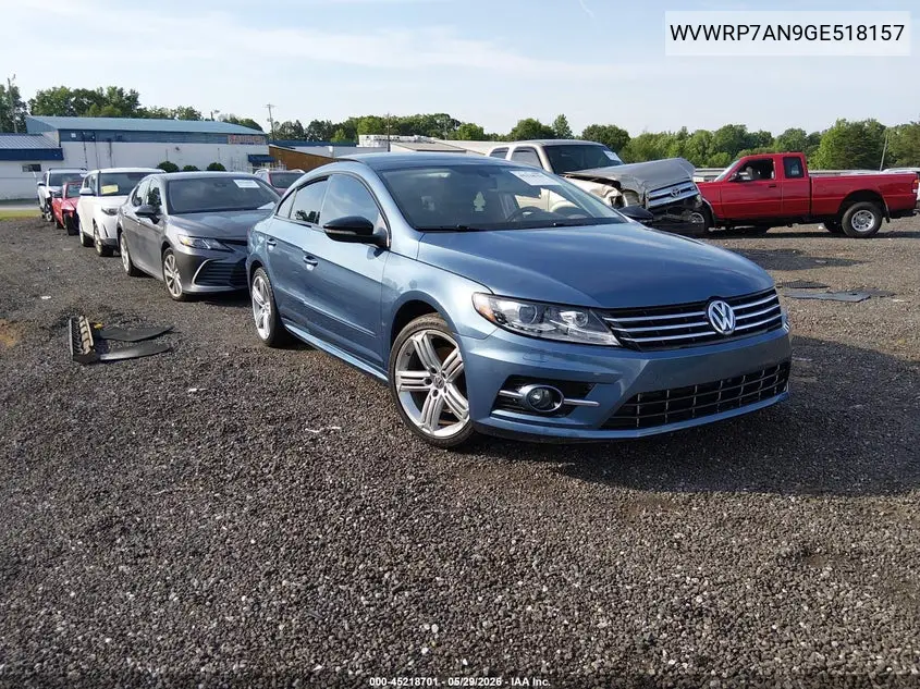 2016 Volkswagen Cc 2.0T R-Line Executive VIN: WVWRP7AN9GE518157 Lot: 45218701