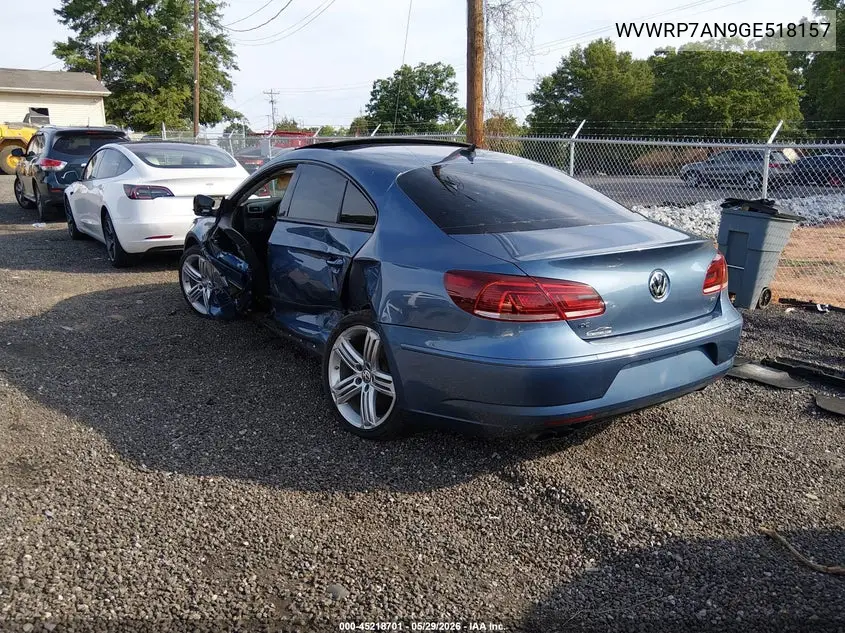2016 Volkswagen Cc 2.0T R-Line Executive VIN: WVWRP7AN9GE518157 Lot: 45218701
