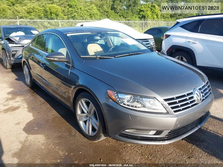 2016 Volkswagen Cc 2.0T Sport VIN: WVWBN7AN1GE512828 Lot: 45501624