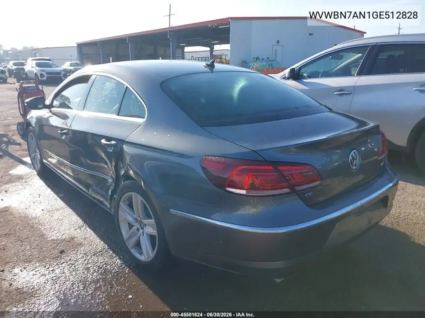 2016 Volkswagen Cc 2.0T Sport VIN: WVWBN7AN1GE512828 Lot: 45501624