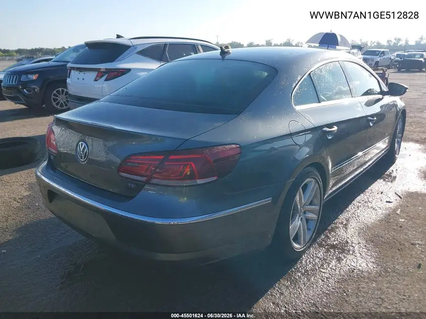 2016 Volkswagen Cc 2.0T Sport VIN: WVWBN7AN1GE512828 Lot: 45501624