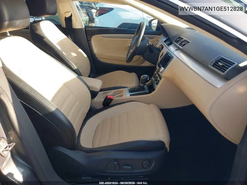 2016 Volkswagen Cc 2.0T Sport VIN: WVWBN7AN1GE512828 Lot: 45501624
