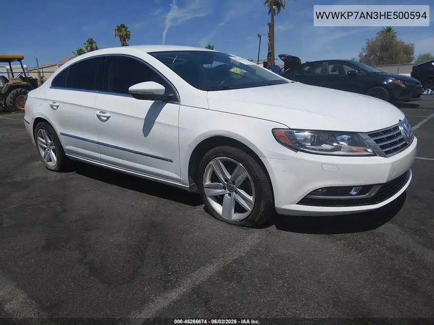 2017 Volkswagen Cc 2.0T Sport VIN: WVWKP7AN3HE500594 Lot: 45266674