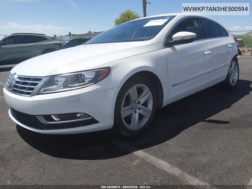 2017 Volkswagen Cc 2.0T Sport VIN: WVWKP7AN3HE500594 Lot: 45266674