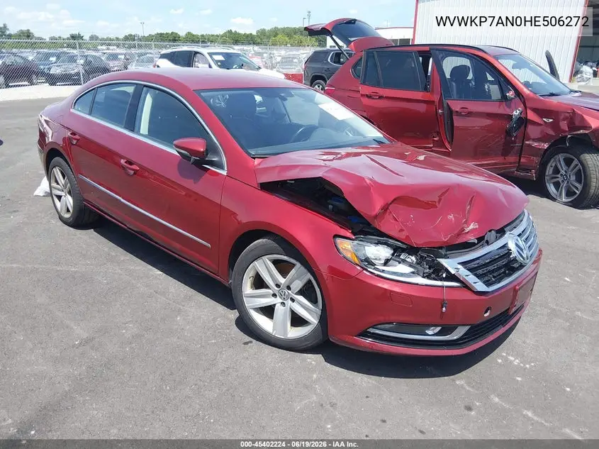 2017 Volkswagen Cc 2.0T Sport VIN: WVWKP7AN0HE506272 Lot: 45402224