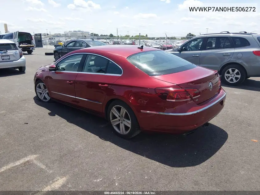 2017 Volkswagen Cc 2.0T Sport VIN: WVWKP7AN0HE506272 Lot: 45402224