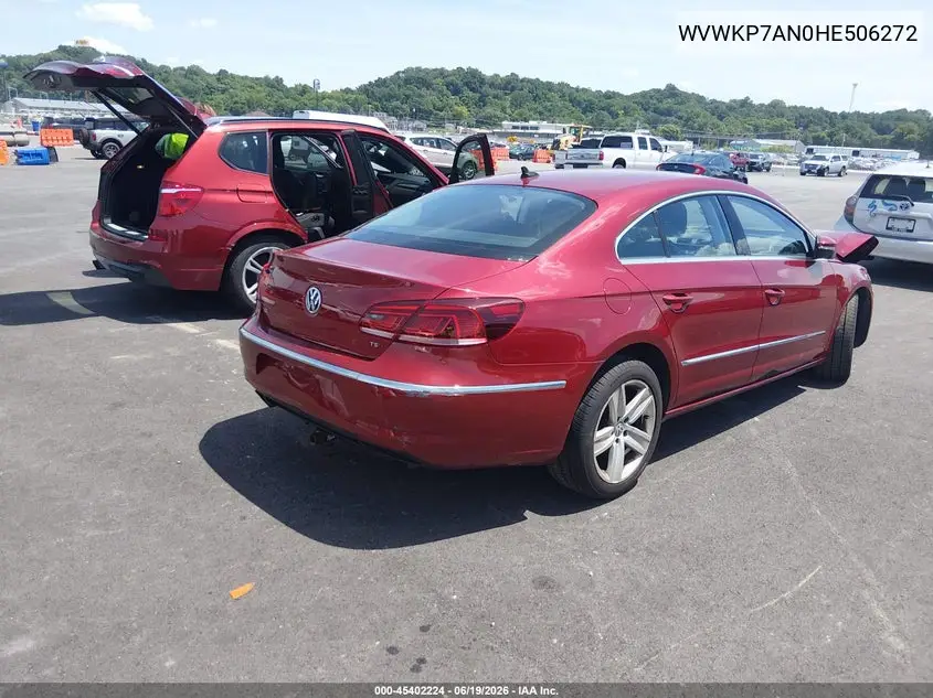 2017 Volkswagen Cc 2.0T Sport VIN: WVWKP7AN0HE506272 Lot: 45402224
