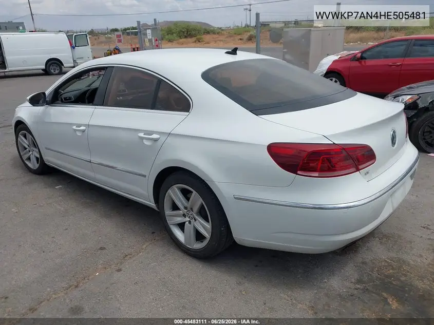 2017 Volkswagen Cc 2.0T Sport VIN: WVWKP7AN4HE505481 Lot: 45483111