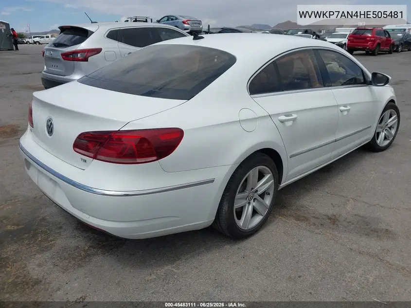 2017 Volkswagen Cc 2.0T Sport VIN: WVWKP7AN4HE505481 Lot: 45483111
