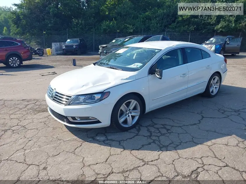2017 Volkswagen Cc 2.0T Sport VIN: WVWKP7AN3HE502071 Lot: 45598803
