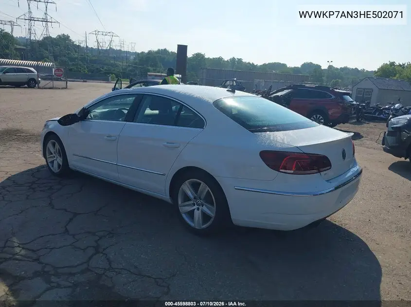 2017 Volkswagen Cc 2.0T Sport VIN: WVWKP7AN3HE502071 Lot: 45598803