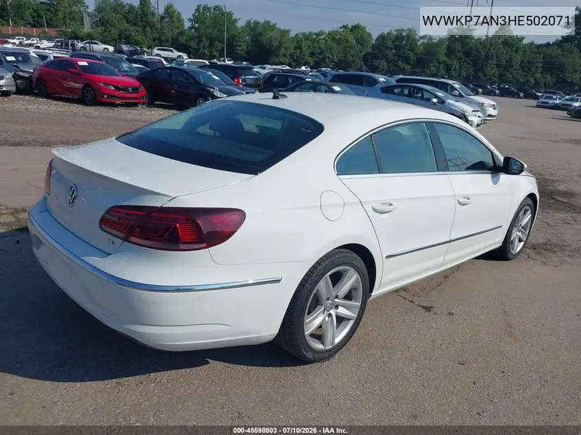 2017 Volkswagen Cc 2.0T Sport VIN: WVWKP7AN3HE502071 Lot: 45598803