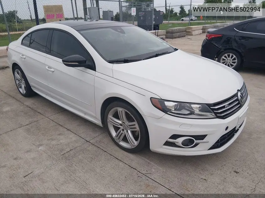 2017 Volkswagen Cc 2.0T R-Line Executive VIN: WVWFP7AN5HE502994 Lot: 45632453