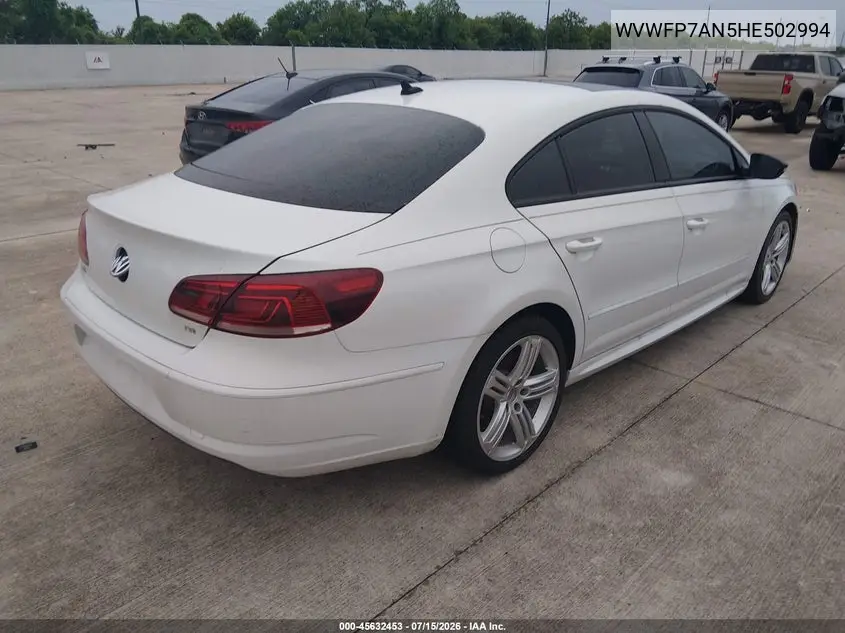2017 Volkswagen Cc 2.0T R-Line Executive VIN: WVWFP7AN5HE502994 Lot: 45632453