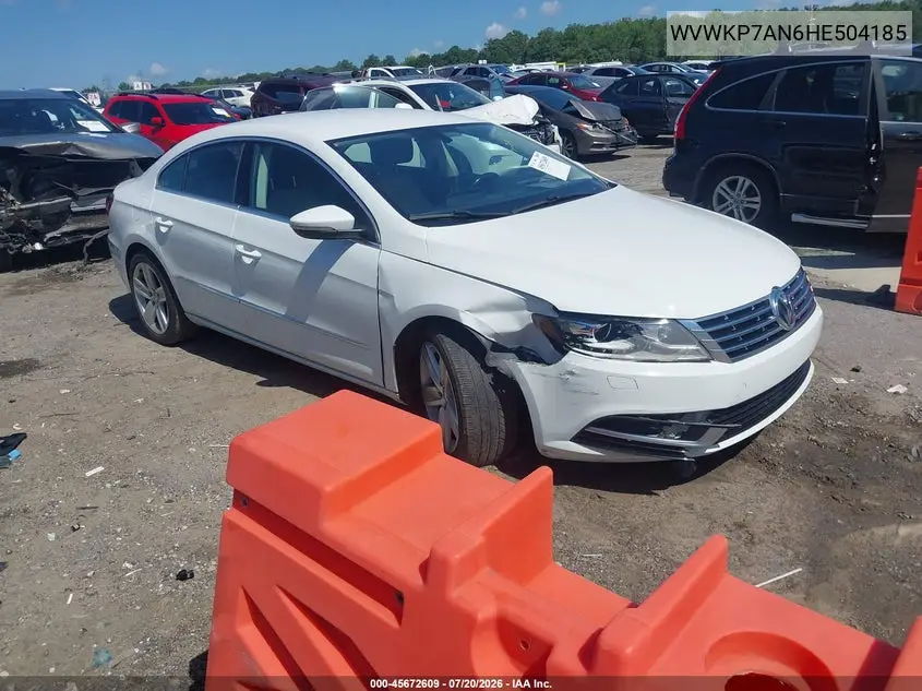 2017 Volkswagen Cc 2.0T Sport VIN: WVWKP7AN6HE504185 Lot: 45672609