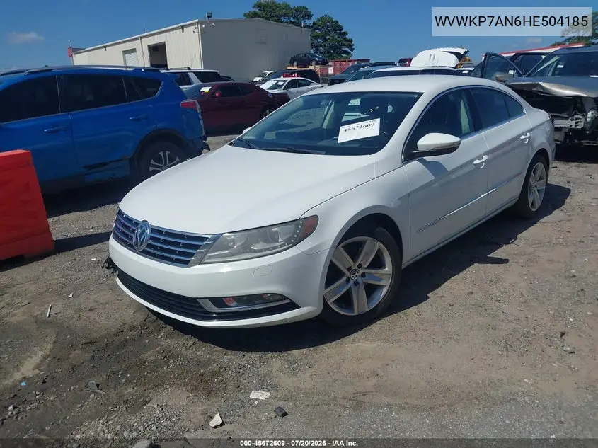 2017 Volkswagen Cc 2.0T Sport VIN: WVWKP7AN6HE504185 Lot: 45672609