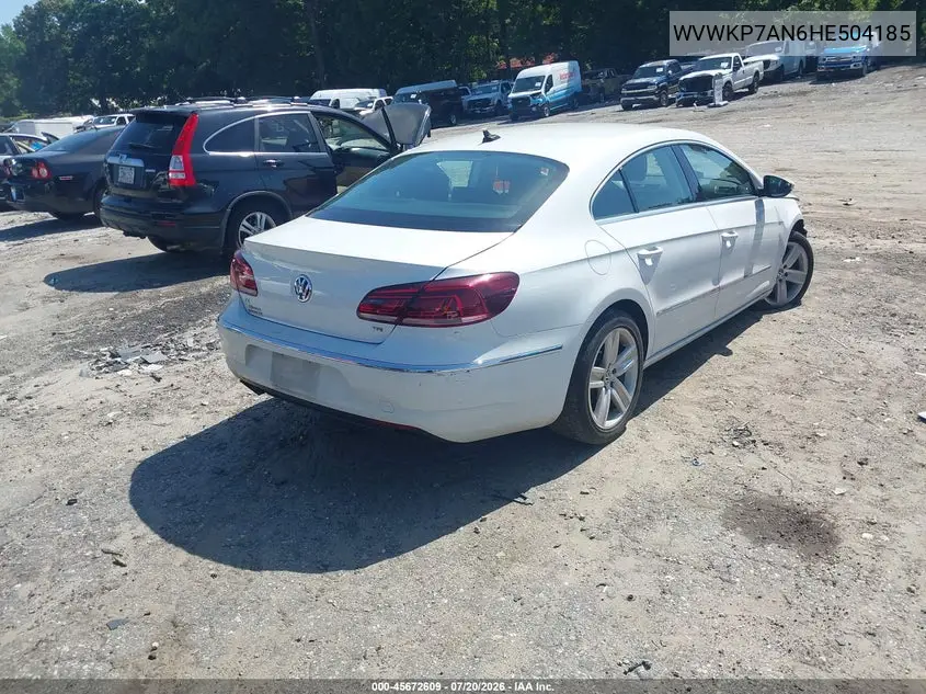2017 Volkswagen Cc 2.0T Sport VIN: WVWKP7AN6HE504185 Lot: 45672609