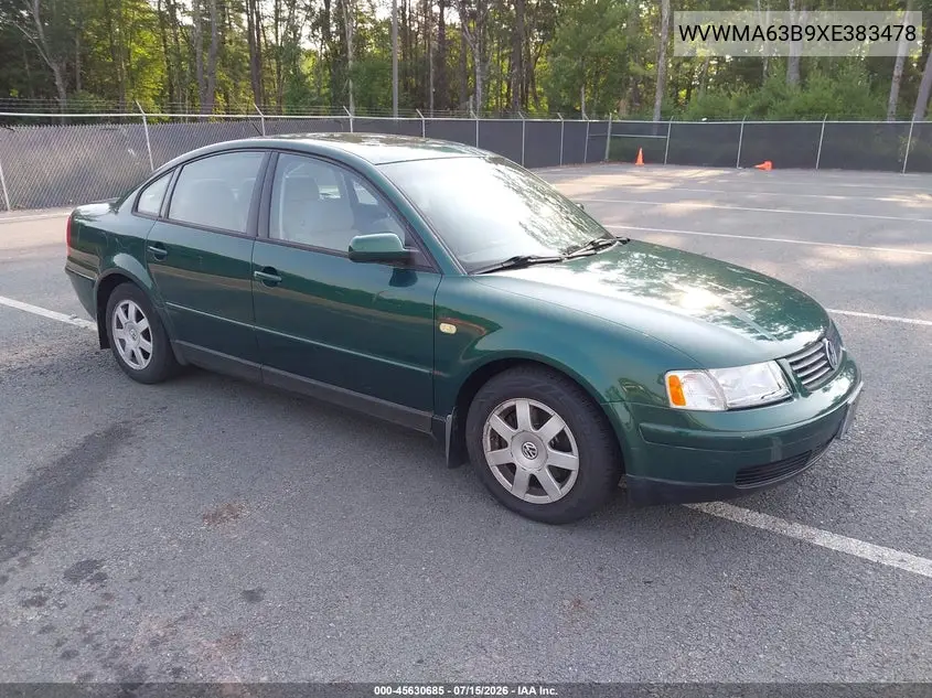 1999 Volkswagen Passat Gls VIN: WVWMA63B9XE383478 Lot: 45630685