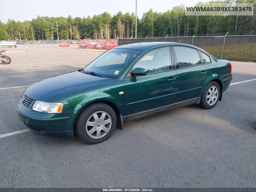 1999 Volkswagen Passat Gls VIN: WVWMA63B9XE383478 Lot: 45630685