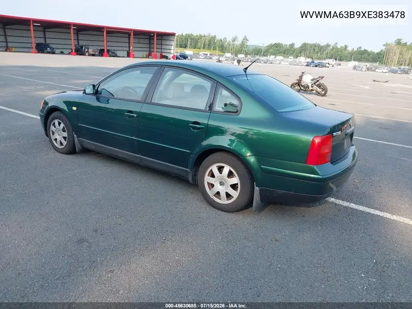 1999 Volkswagen Passat Gls VIN: WVWMA63B9XE383478 Lot: 45630685
