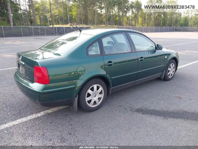 1999 Volkswagen Passat Gls VIN: WVWMA63B9XE383478 Lot: 45630685