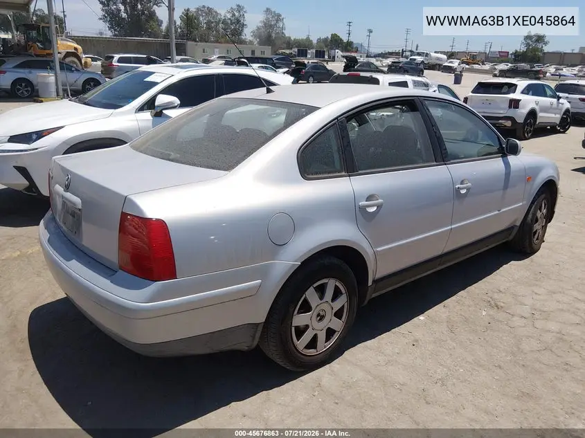 1999 Volkswagen Passat Gls VIN: WVWMA63B1XE045864 Lot: 45676863