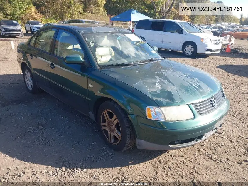 WVWPD23B4YE181761 2000 Volkswagen Passat Glx