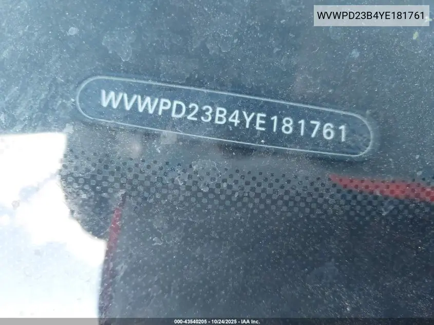 WVWPD23B4YE181761 2000 Volkswagen Passat Glx