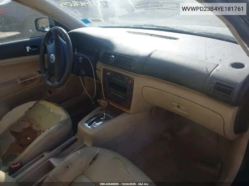 WVWPD23B4YE181761 2000 Volkswagen Passat Glx