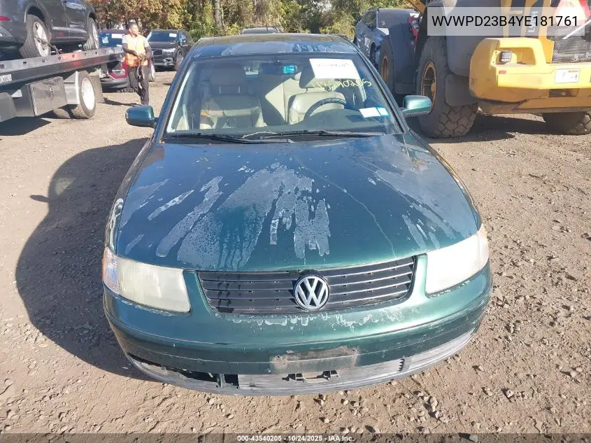WVWPD23B4YE181761 2000 Volkswagen Passat Glx