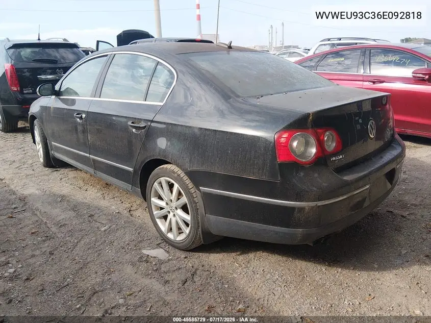 2006 Volkswagen Passat 3.6 VIN: WVWEU93C36E092818 Lot: 45585729