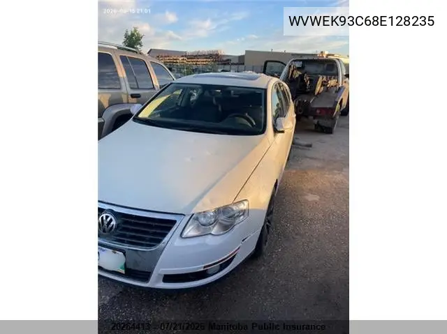 2008 Volkswagen Passat 2.0T VIN: WVWEK93C68E128235 Lot: 20264413